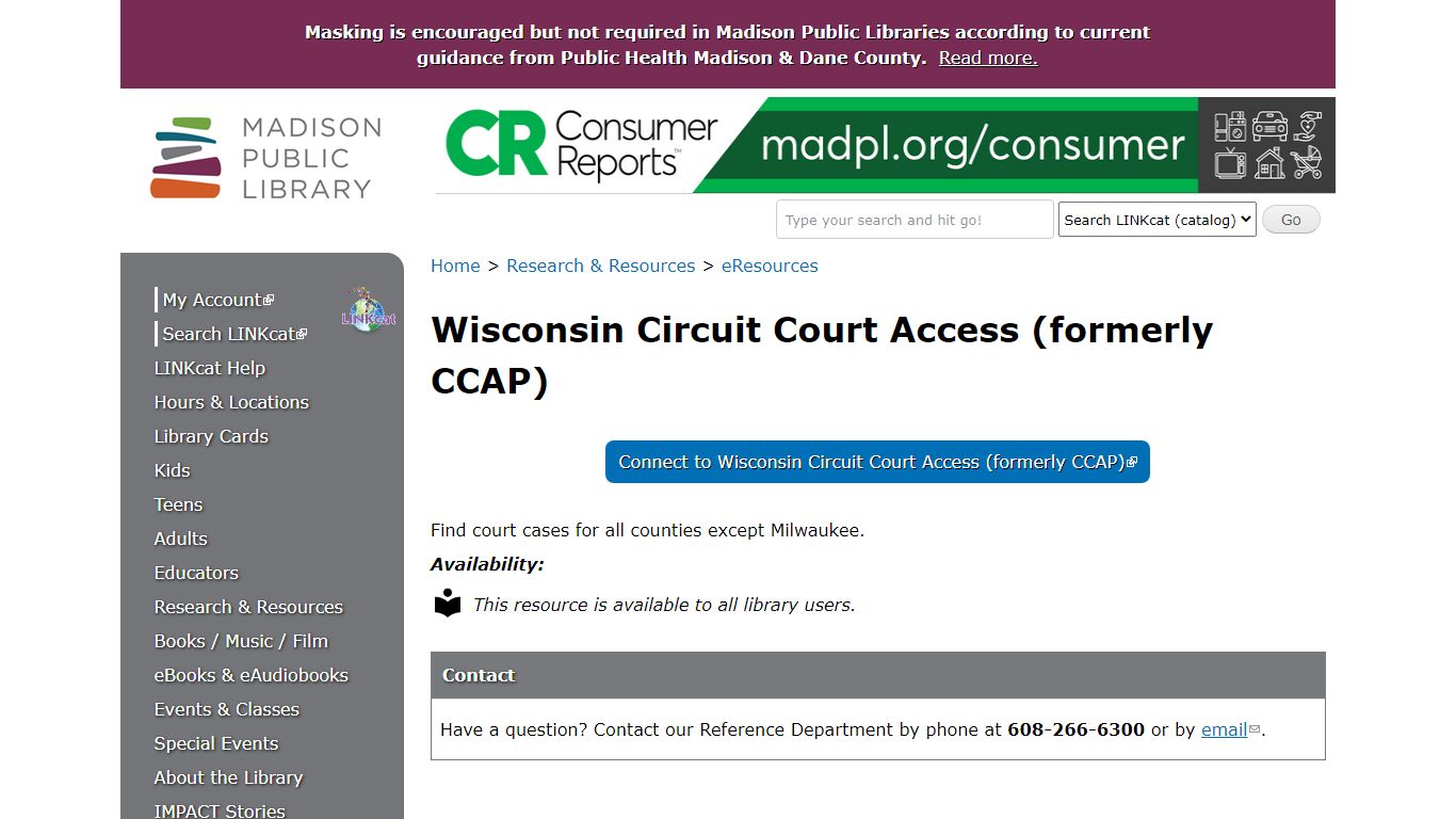 Wisconsin Circuit Court Access (formerly CCAP)